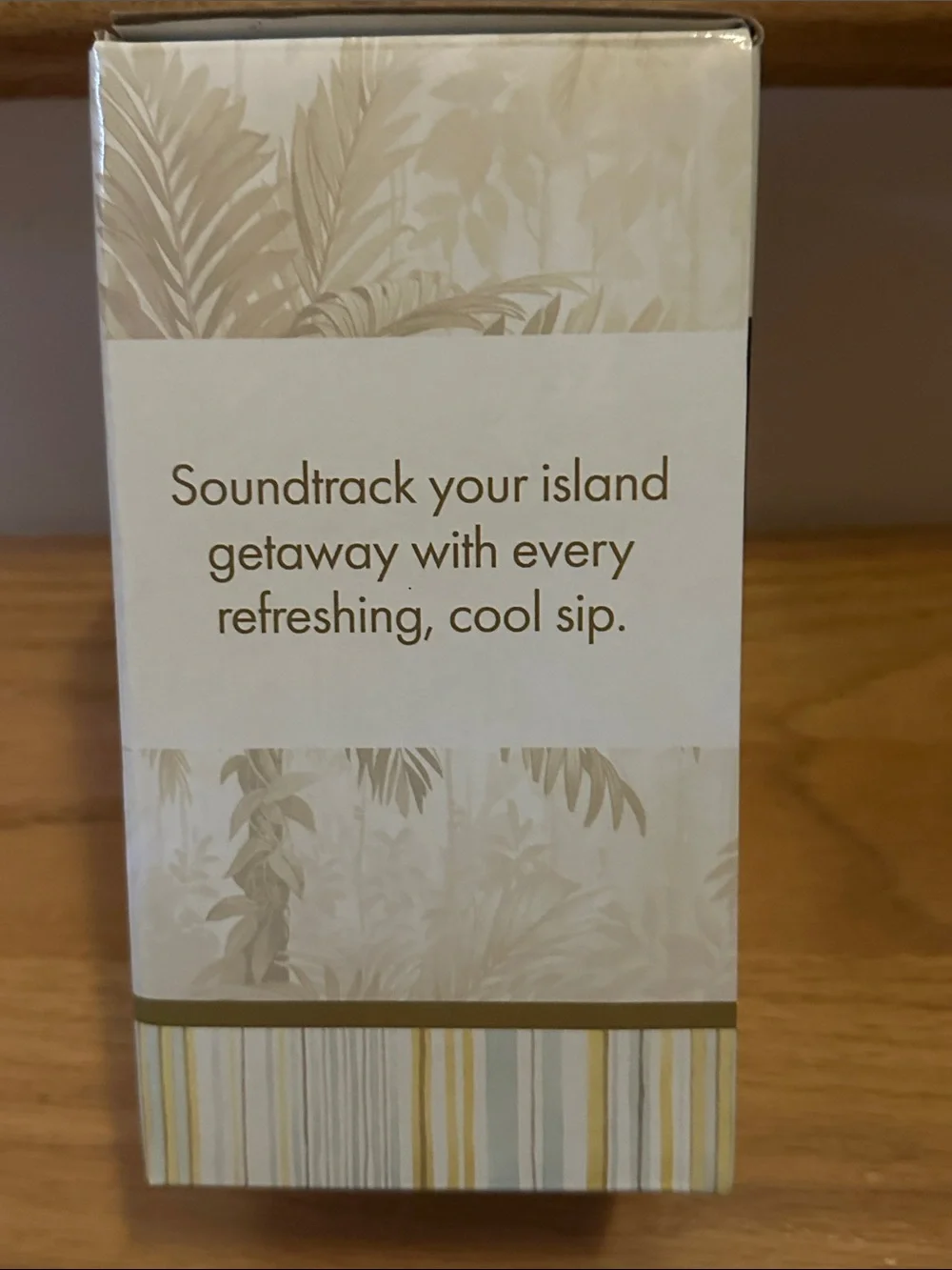 Tommy Bahama Cream Travel Tumbler with Bluetooth Speaker